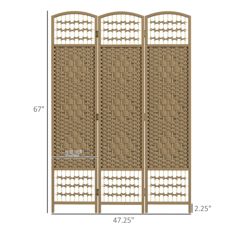 Cloison en bois massif Alaudin, 3, H 67 po x l 47,25 po x P 0,5 po, Naturel