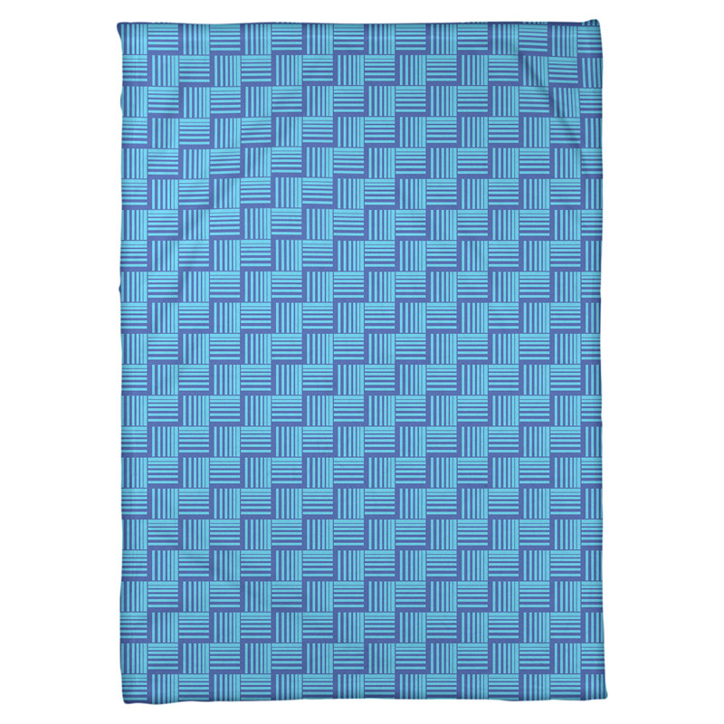 Couverture polaire à rayures classic basketweave, l 60 po x L 80 po, Bleu / bleu sarcelle
