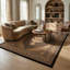Tapis intérieur / extérieur à médaillon persan noir / beige 4 pi x 6 pi (3 pi 9 po x 5 pi 6 po) Branch Living Faris-30842386