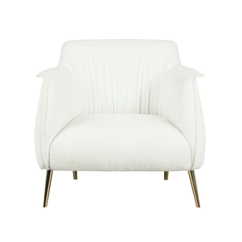 Fauteuil d'appoint en tissu blanc Boucle