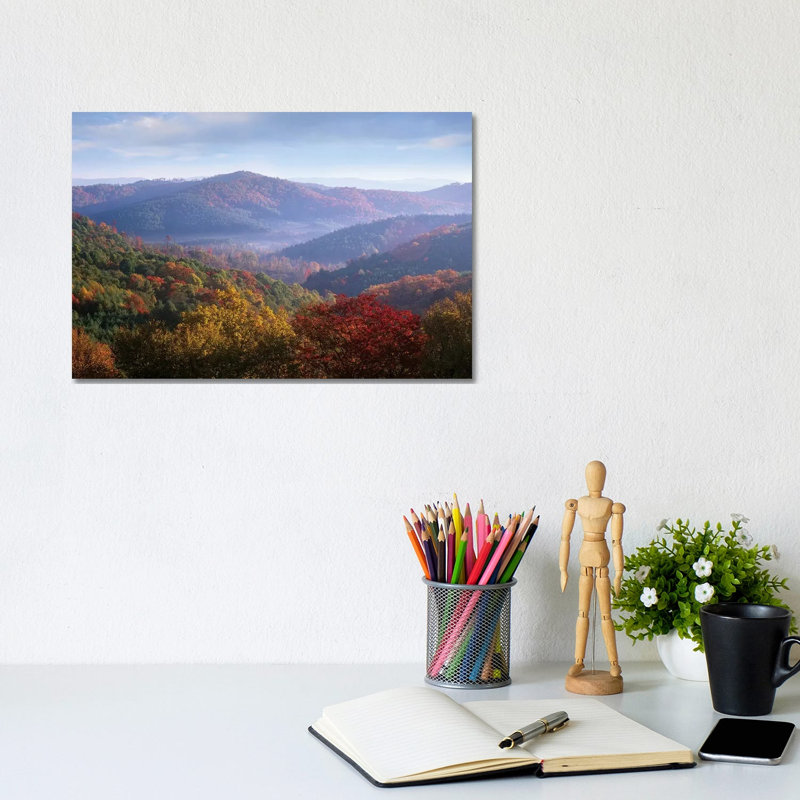 Autumn Deciduous Forest from the Blue Ridge Parkway, North Carolina 1 Piece Wrapped Canvas Wall Art, 20.32 cm H x 30.48 cm W