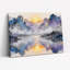 «Mountain Landscape Sunset Reflection», ensemble de 1 reproduction d'art sur toile tendue-1752840645