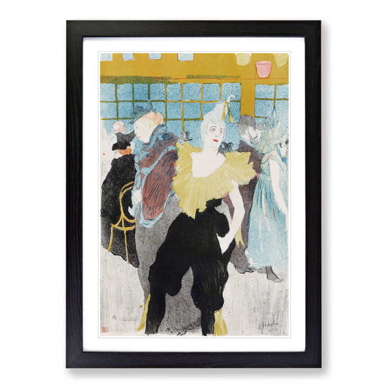 The Clownesse by Henri de Toulouse-Lautrec - Picture Frame Painting, Black Framed, 65cm H x 48cm W x 2cm D