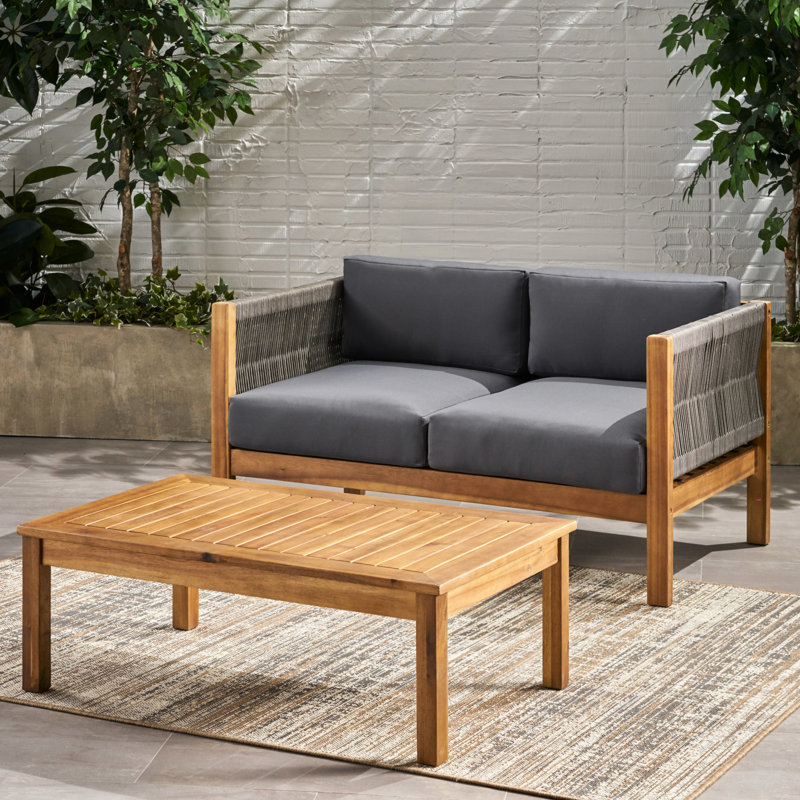 Wood And Coffee Table With Appealing Rope Weave Water- Details Hard Peculiarities