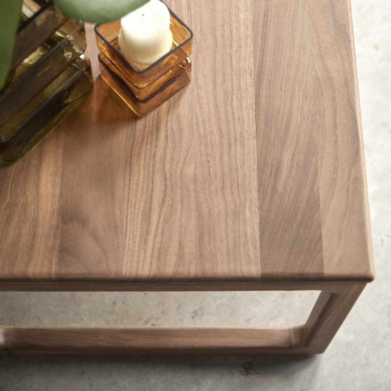 Arto Solid Wood Coffee Table, Dark Brown Wood