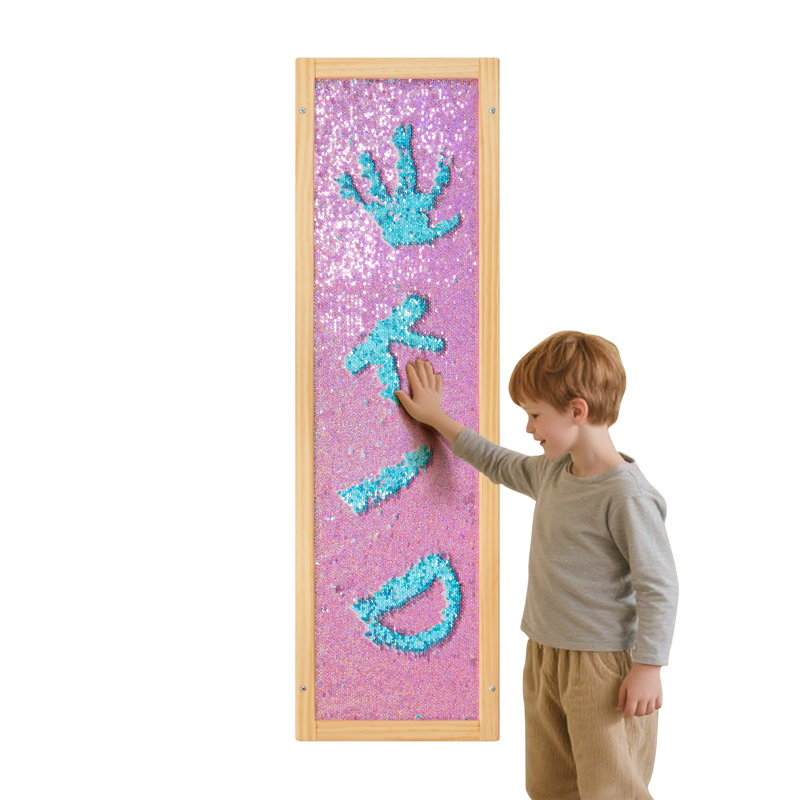 Sequin Sensory Wall Frame-39"x12" Flip Sequin Fabric Sensory Panel for Kids - Reversible Wall-Mounted Sequin Board with Multiple Color Options for Sensory Room, Therapy & Home