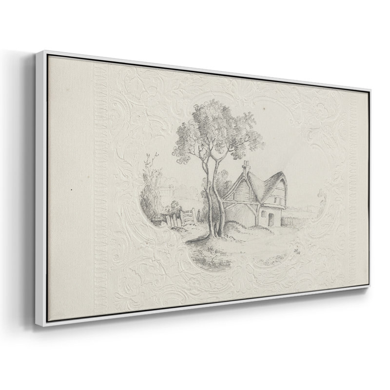 Série abstraite - CMXIV - Toile tendue avec châssis encadré - Prêt à être accroché, Naturel, H 21 po x l 41 po