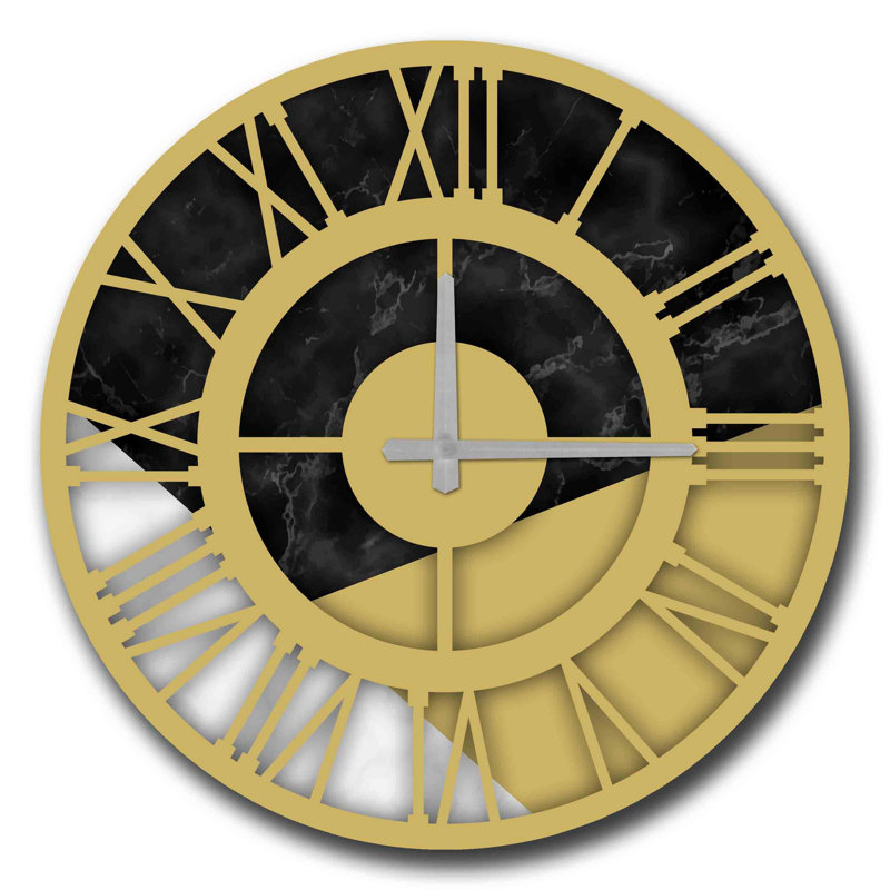 Horloge murale élégante Elegant, 19,7 pouces de diamètre | 100% panneau de fibres à densité moyenne, épaisseur: 0,2 pouce | Design minimaliste élégant pour la décoration de la maison et du bureau | Parfait pour le salon, la chambre à coucher et 