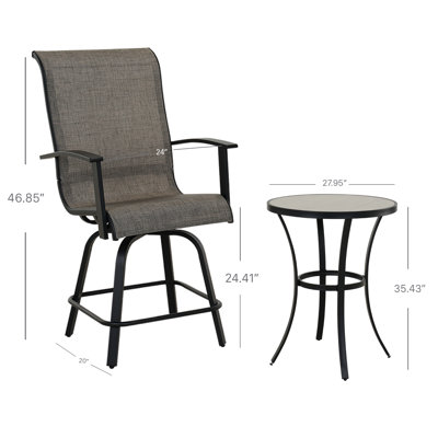 Tabouret de bar pivotant en polyester enduit de PVC 24 po