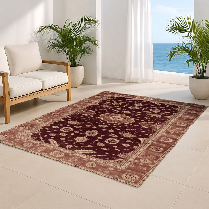 Tapis intérieur et extérieur brun Overdyed, Rectangulaire 2 pi x 3 pi