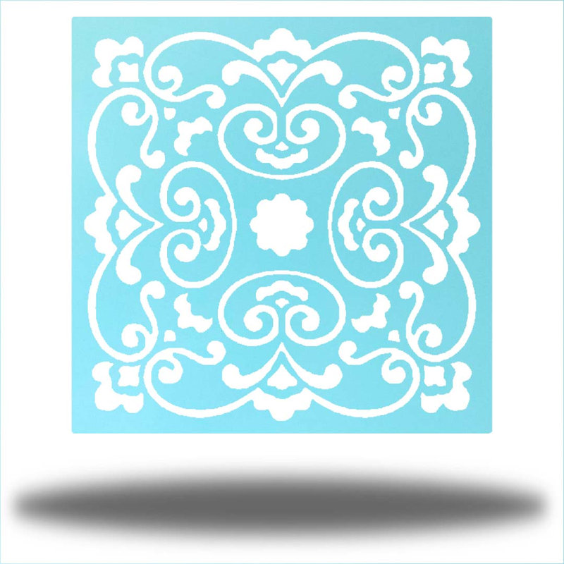 Décoration murale mandala tranquille, Bleu ciel, H 30 po x l 30 po x P 0,06 po