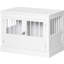 Table de bout pour chien, blanc. Pour les petits chiens, possède un grand espace de table, trois portes, une partie à verrouillage magnétique, des tubes en acier pour cage, une surface de table spacieuse, une pièce de joint, un tube