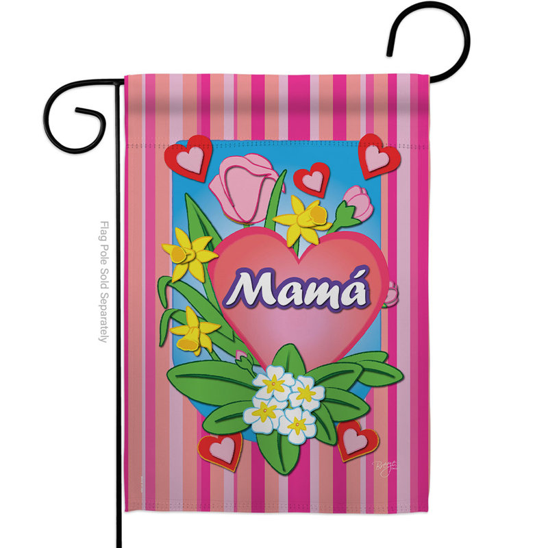 Double Sided 18.5'' H x 13'' W Polyester Mother's Day Garden Flag