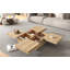 Table basse carrée en placage avec plateau coulissant et rangement en noyer 39,4 po-679787544