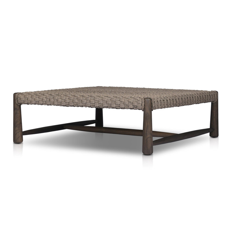 Savio Outdoor Coffee Table, Dark Textured Woven