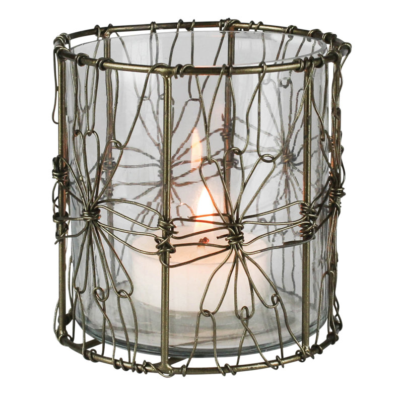 Boilleau Wire Daisy Wrapped Glass Hurricane