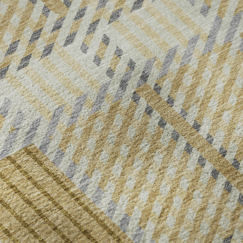 Premium Machine Washable Cortes AMF1000 Plaid Rug, Rectangle 3' x 5'