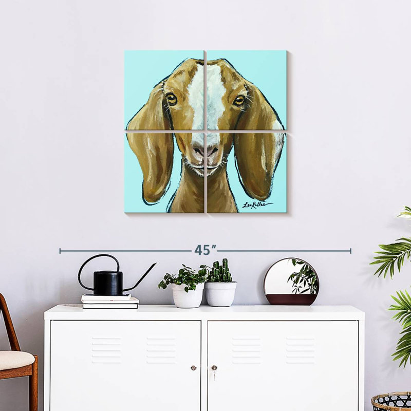 Brampt Goat Square Blue, 26" H x 26" W
