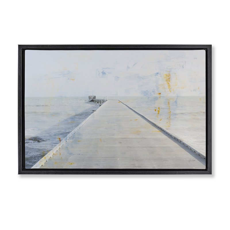  Toile flottante encadrée Pier View, Cadre flottant noir de jais, H 17 po x l 25 po