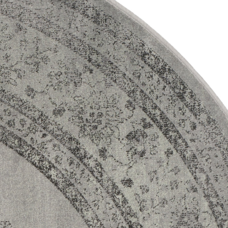 Golub Oriental Gray Area Rug, Round 6'