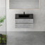 Meuble-lavabo flottant 36 po avec lavabo, meuble-lavabo mural avec lavabo à quartz noir et tiroirs
