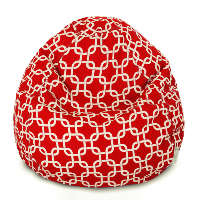 fauteuil sac de pois Banas, Polyester rouge, H 22 po x l 28 po x p 28 po
