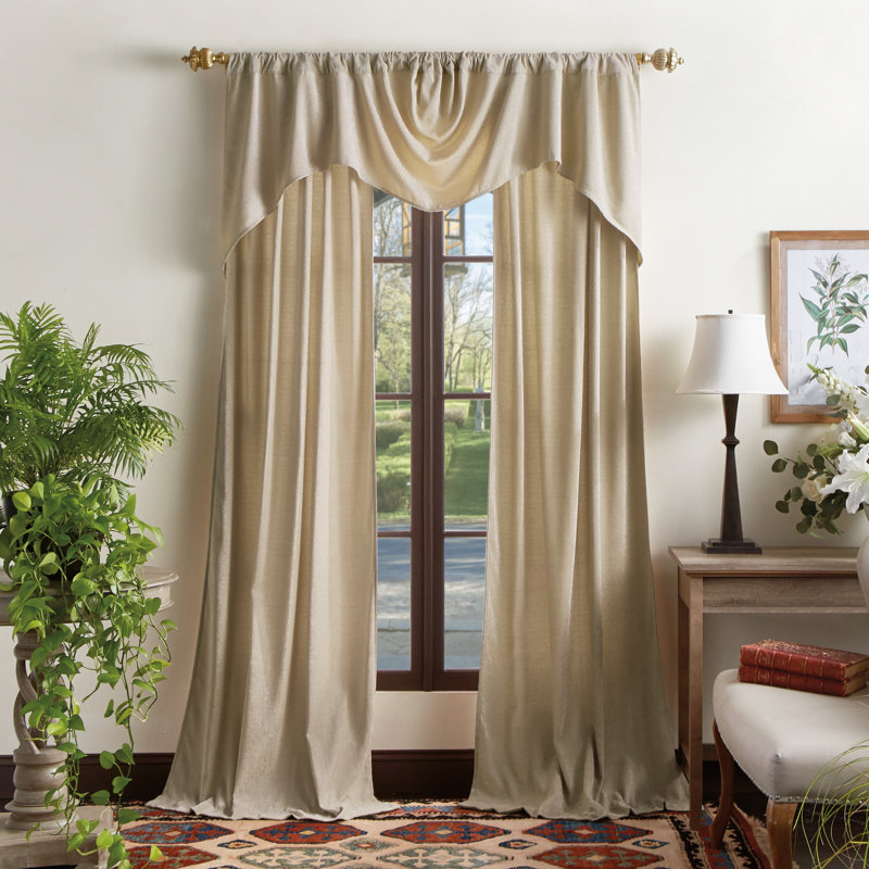 Paire de rideaux semi-transparents avec passe-tringle Naples, L 50 po x L 84 po, Safari