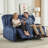 Loveseat Recliner with Storage Center Console, Manual Double Reclining Sofa with Pockets, Cup Holders, Pillows-946810076