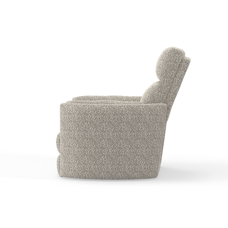 Bre 40" Wide Power Glider Standard Recliner, Tatum River Rock Beige Boucle