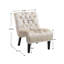 Fauteuil en velours avec rembourrage épais pour plus de confort - Chaise d'appoint de couleur beige avec structure en bois et assise moelleuse-620944643