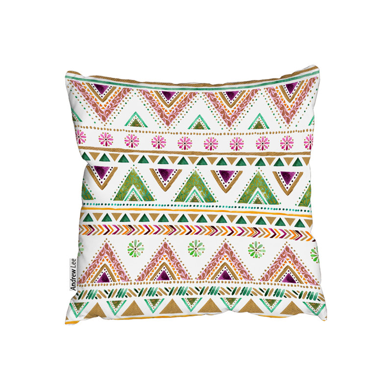 Indoor / Outdoor Patchwork Square Throw Cushion, 45cm H x 45cm W x 7cm D