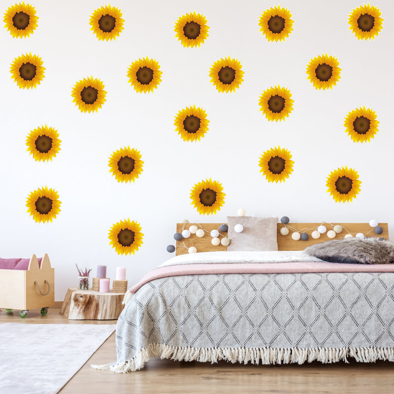 Décalcomanie murale colle et colle à tournesol, H 4 po x l 4 po