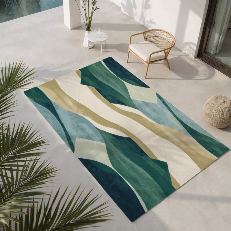 Zenith Spiral Indoor And Outdoor Area Rug, Rectangle 1'6" x 2'6"