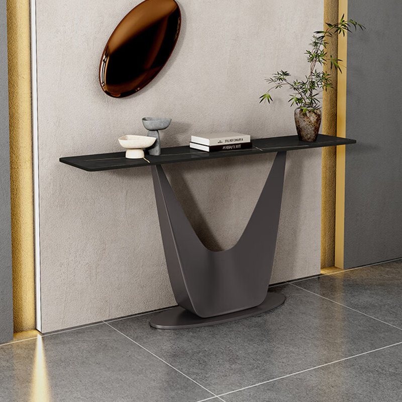 Console de style français en pierre frittée, H 31,5 po x l 62,9 po x P 13,7 po