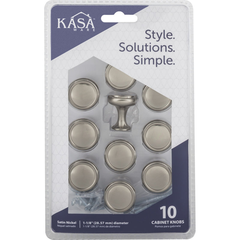 1 1/8" Diameter Mushroom Knob Multipack, Satin Nickel