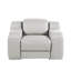 Fauteuil inclinable mural en cuir italien gris pâle de 104 cm avec port USB