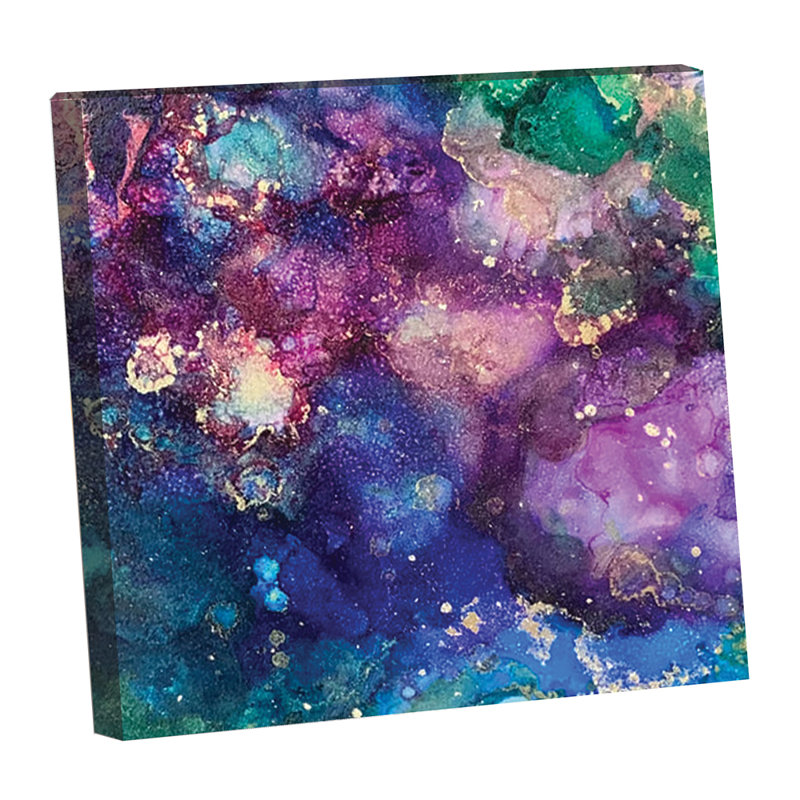 Encres à alcool, conception de l'artiste Sarah Wahl, H 14 po x l 14 po x P 1,25 po