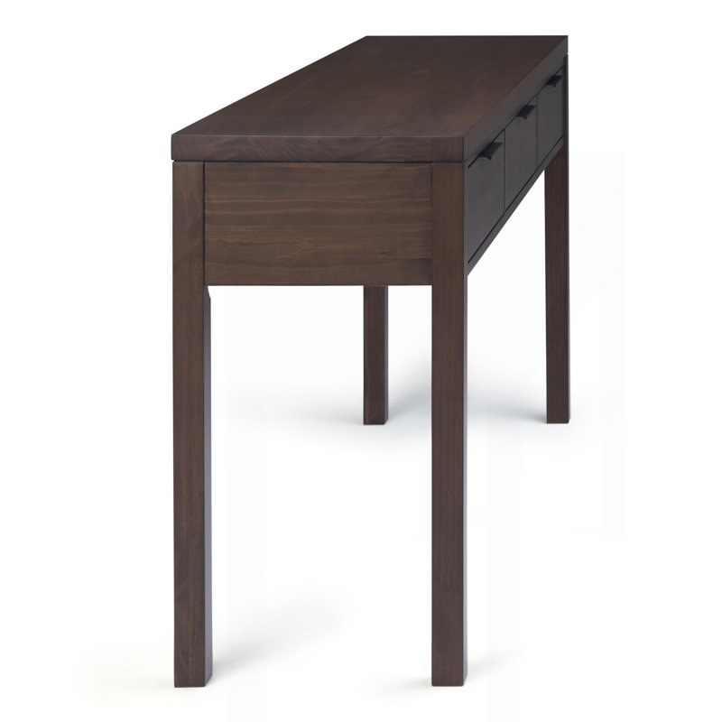 Console Hollander en bois massif de couleur brun noyer chaud