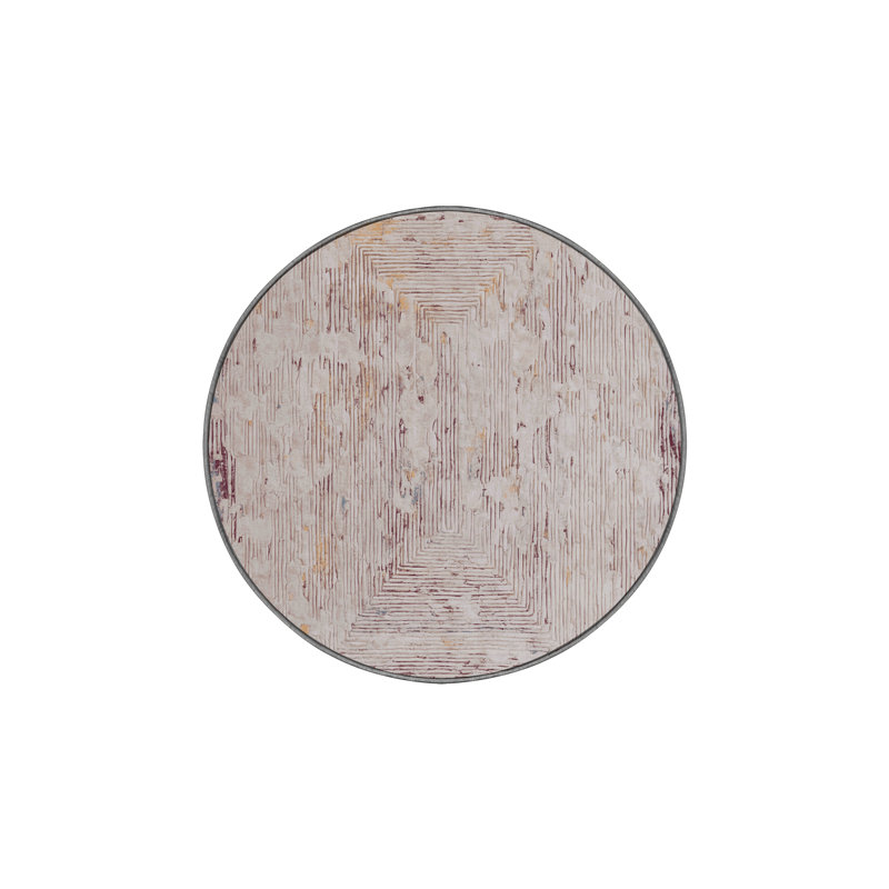 Tapis gris soyeux et moelleux, Rond 7 pi