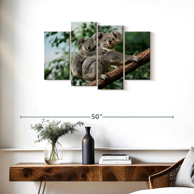Bramala Koala mère et Joey, H 22 po x l 36 po