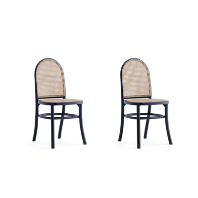 Paragon Dining Chair 2.0 In Black And Cane - Set Of 2