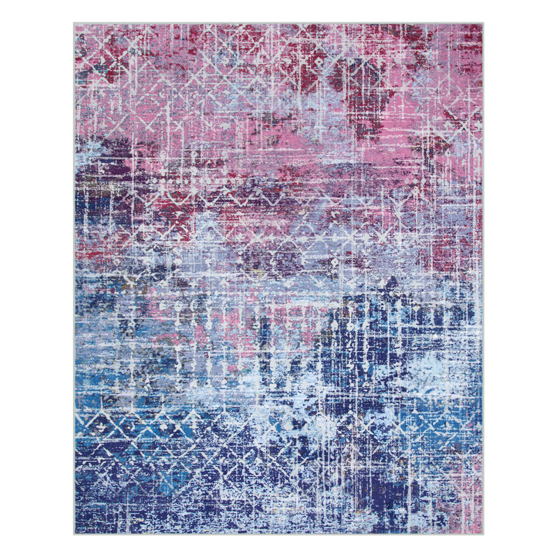 Abstract Tribal Washable Area Rug – Modern Non-Slip Carpet for Living Room, Bedroom & Entryway – Soft & Stain-Resistant Floor Mat