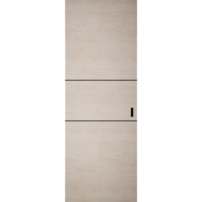 Portes coulissantes modernes invisibles Hidden Barn Planum 0014, en placage naturel, finition robuste, 28 po x 96 po