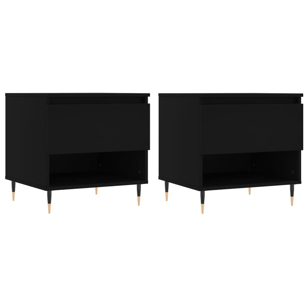 VIDAXL - Coffee Table Set - 2 Piece - Black - 50x46x50 cm - Image 3
