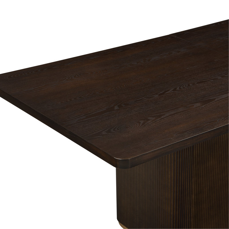 84" Rectangular Dining Table (2 Cartons Packing)-Dark Brown, Dark Brown