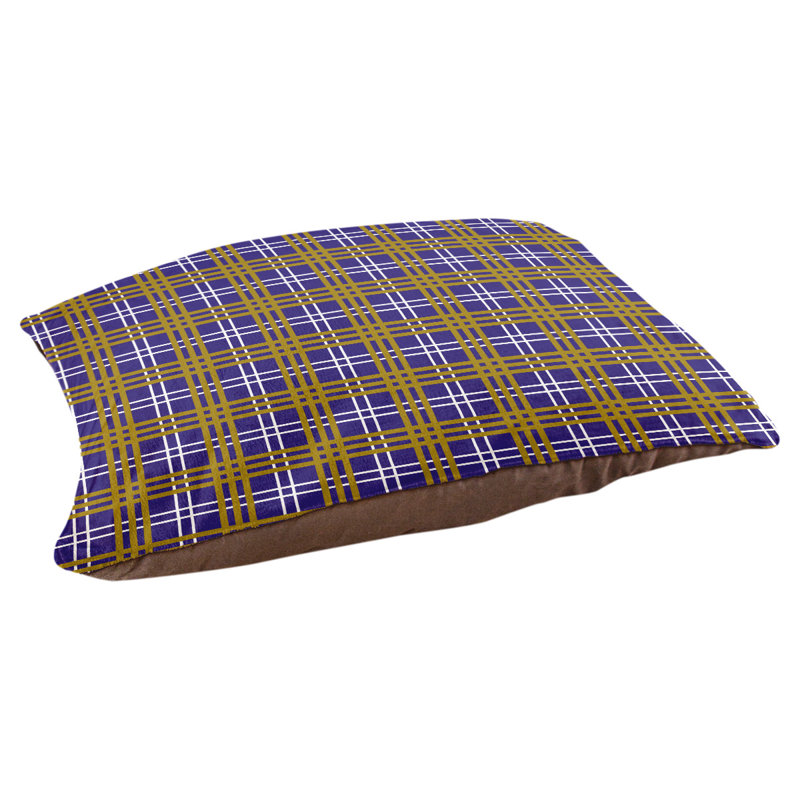 Lit pour chat Baltimore Designer, Moyen L 42,5 po x l 32,5 po, Jaune / Bleu marine / Blanc, Utilisation intérieure seulement