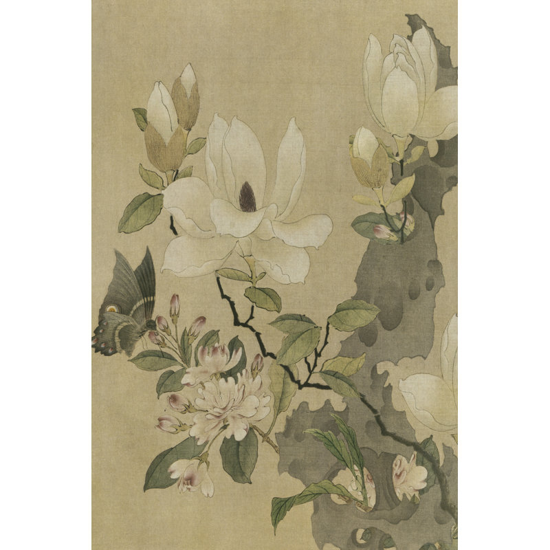 Magnolia et papillon, H 36 po x l 24 po x P 1,25 po
