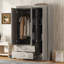 Armoire à miroir 3 portes avec tablettes-1040092495