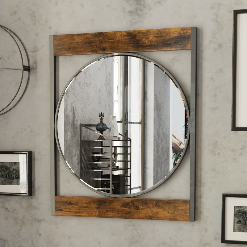 Adelone Metal Square Wall Mirror