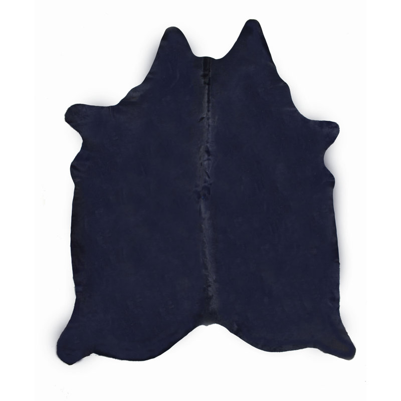 Iwan Cowhide Area Rug in Navy